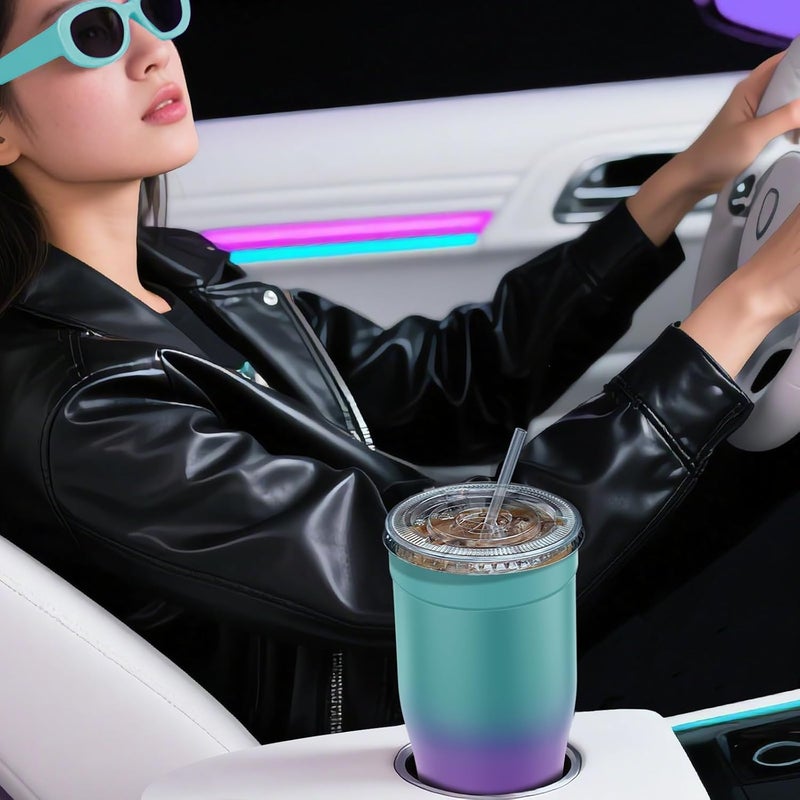 Niceyos Universal Iced Coffee Sleeve - Insulated Double Wall Reusable Stainless Steel Holder Sleeves Insulator for Cold Drinks Fits Small Medium Large To Go Cups Gifts for Men Women Him Her (Fairyland) - Image 5